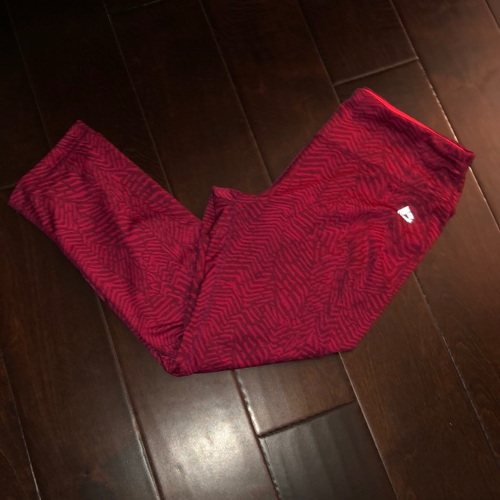 Tomato red zebra print yoga pants